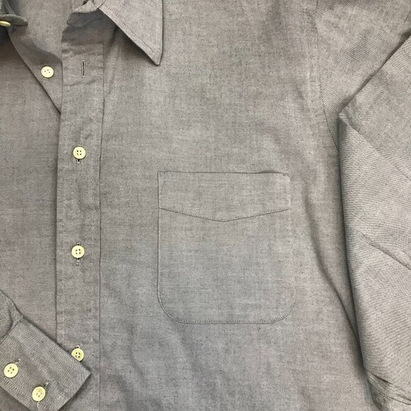 Burberrys Men 80s Two Ply Oxford 100% Cotton 16.5 - 34 Button Gray Shirt - Picture 4 of 5